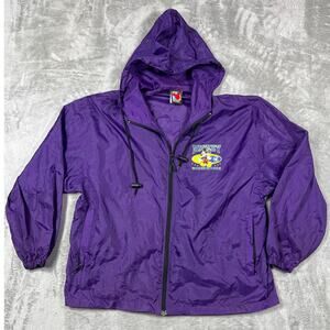 Vintage Disney Mickey Unlimited Purple Windbreaker Jacket 90s Medium Disneycore